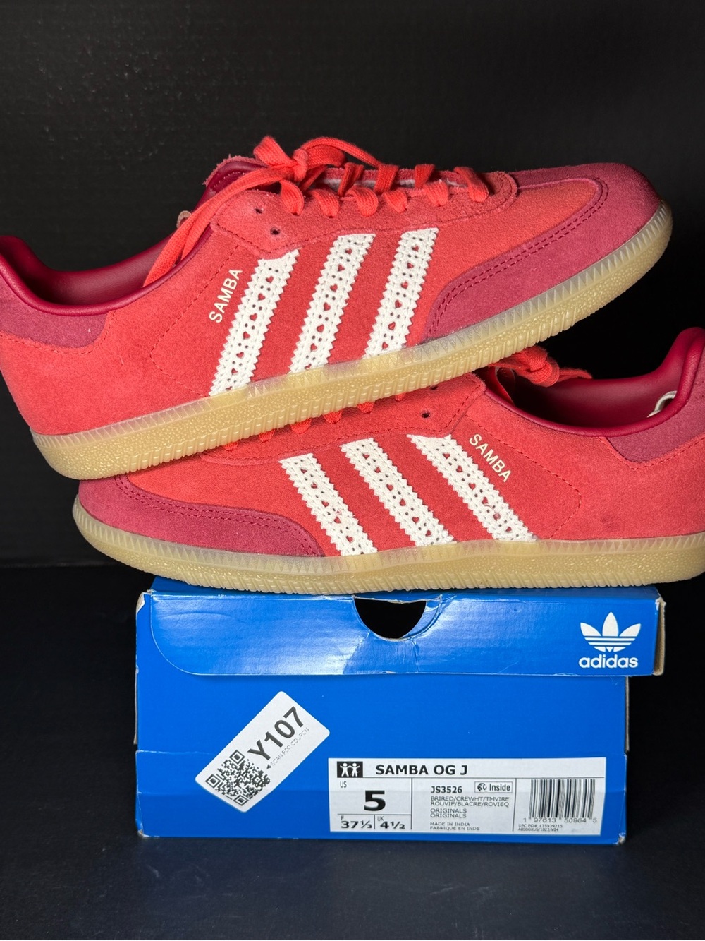 adidas Samba OG Women’s “Hearts” Suede Sneakers size 6W/5Y